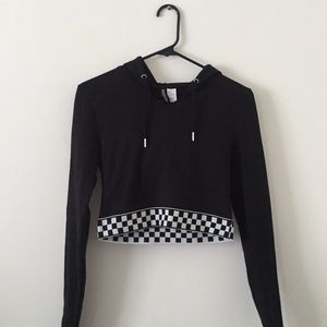black cropped hoodie h&m